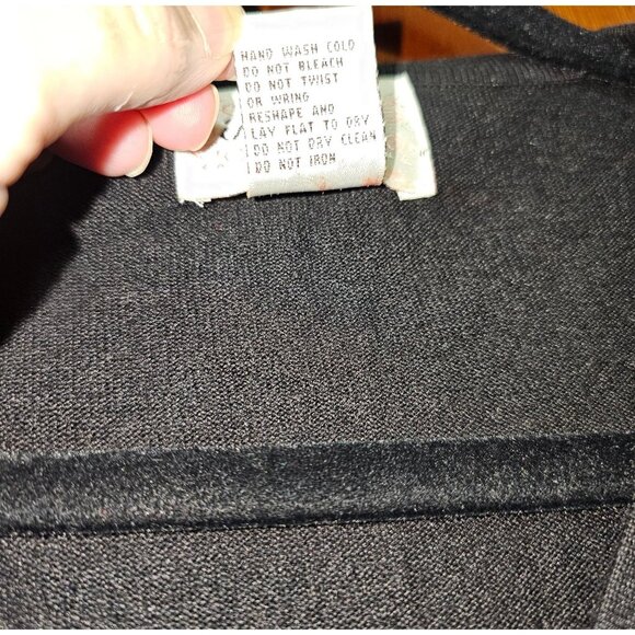 Jenny Womens Black Floral Embroidered Cardigan Sweater S Ramie & Cotton Blend - Picture 5 of 7